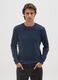 Blue regular fit pure cotton sweater_0
