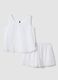 White organic cotton pyjamas with sleeveless top and shorts_4