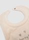 Two-pack of beige and white organic cotton-blend bibs with embroidery_1