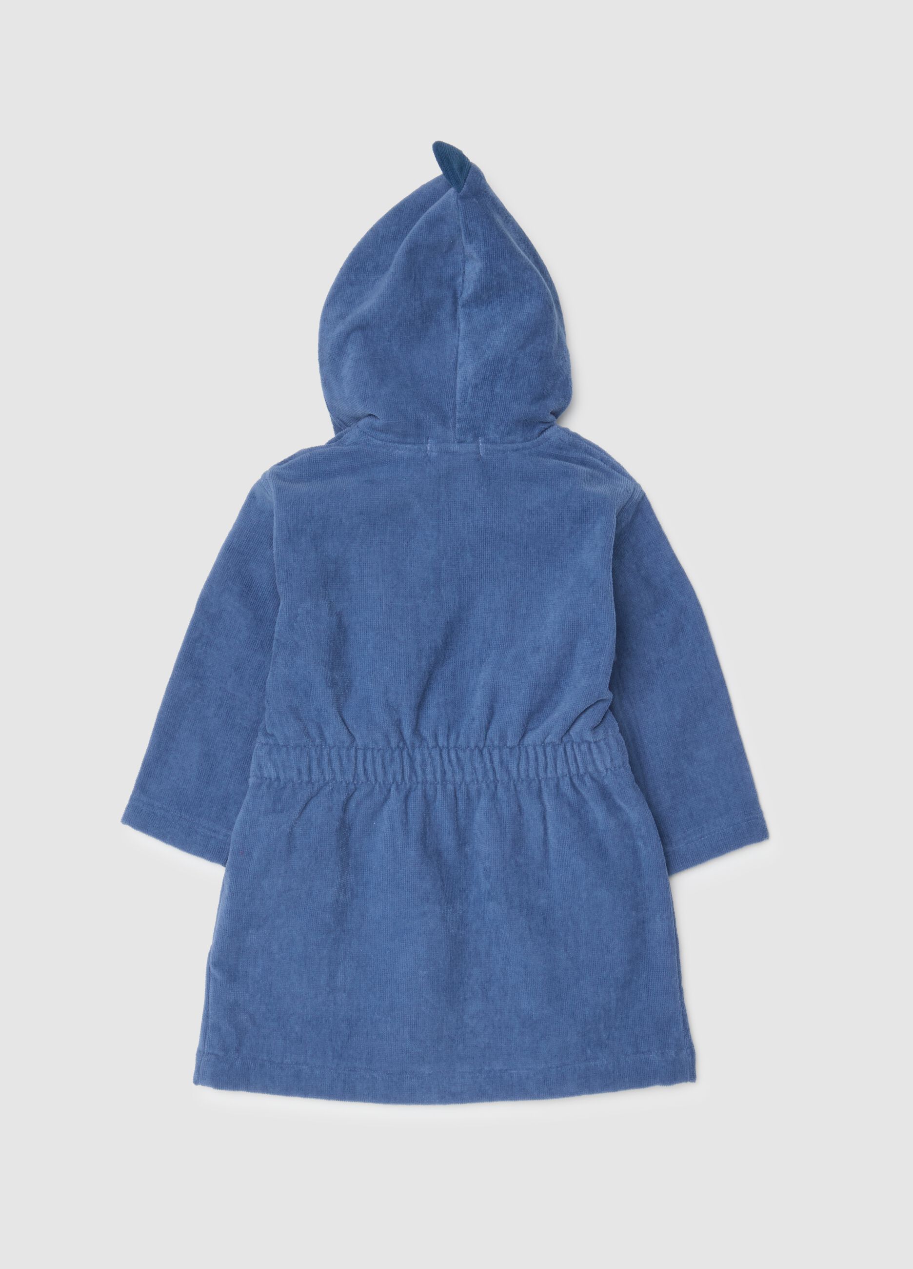 Children's blue pure cotton bathrobe