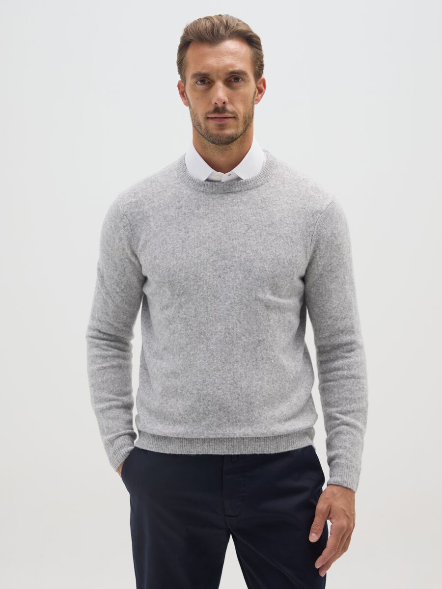 Grey Crew Neck Jumper Regular Fit_0