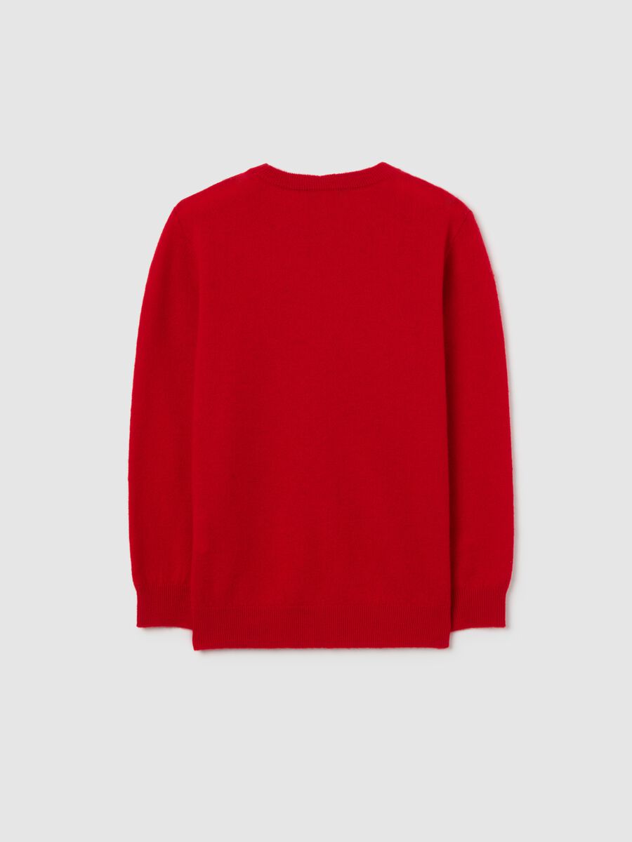 Child's red pure wool jumper regular fit_1