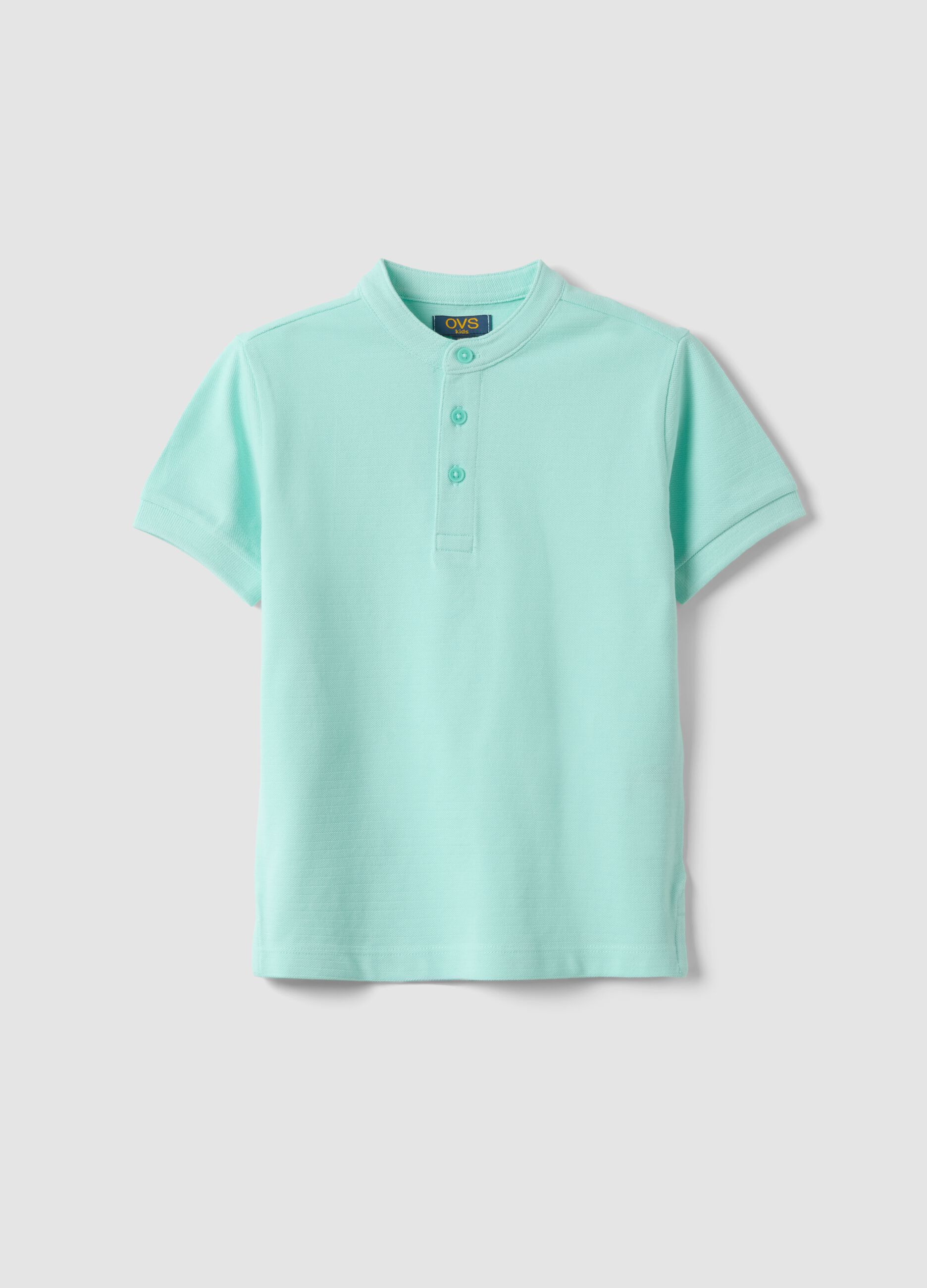 Children's regular fit green pure cotton polo