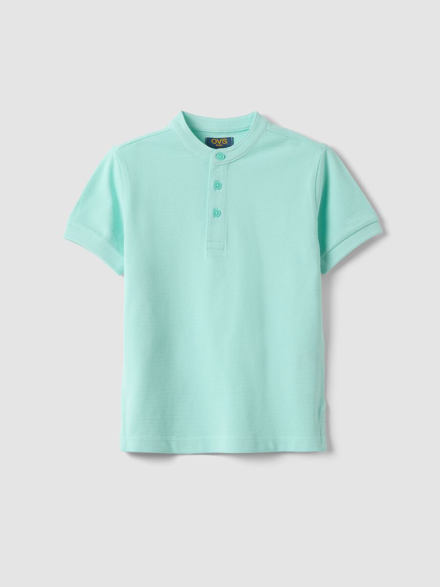 Polo in puro cotone verde da bambino regular fit_0