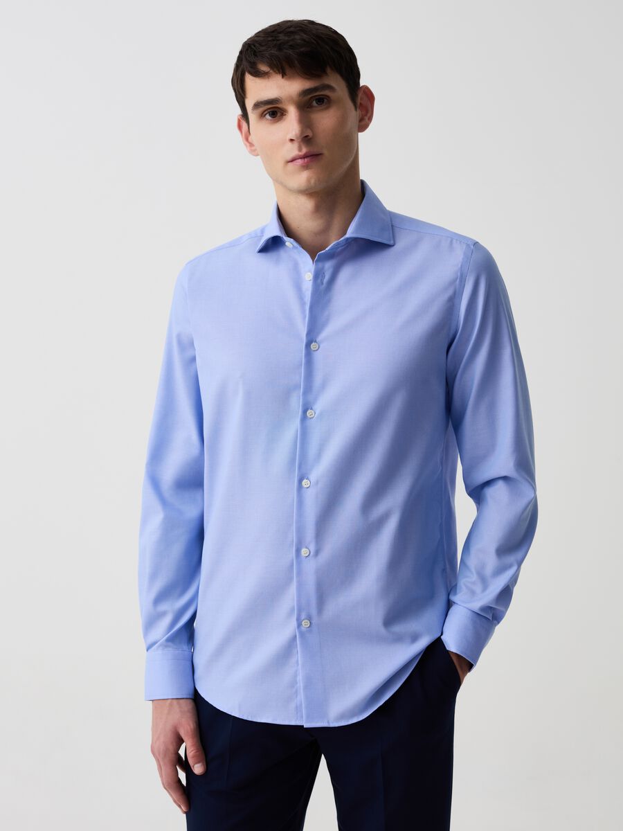 Slim-fit shirt in no-iron Oxford_0