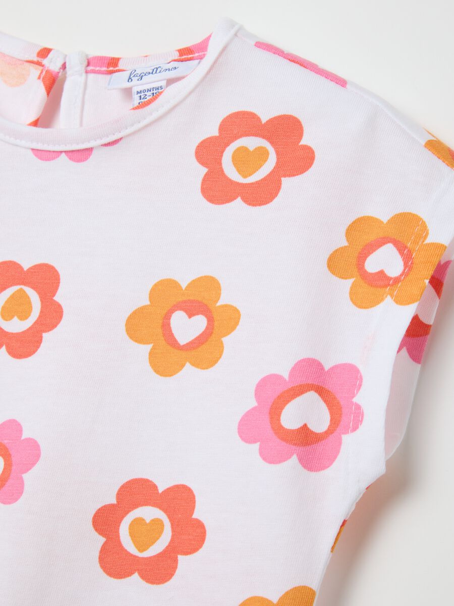 White sleeveless T-shirt in cotton with print_2