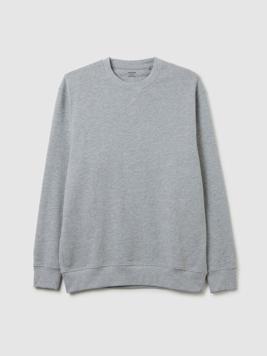 Felpa in puro cotone grigia regular fit_0