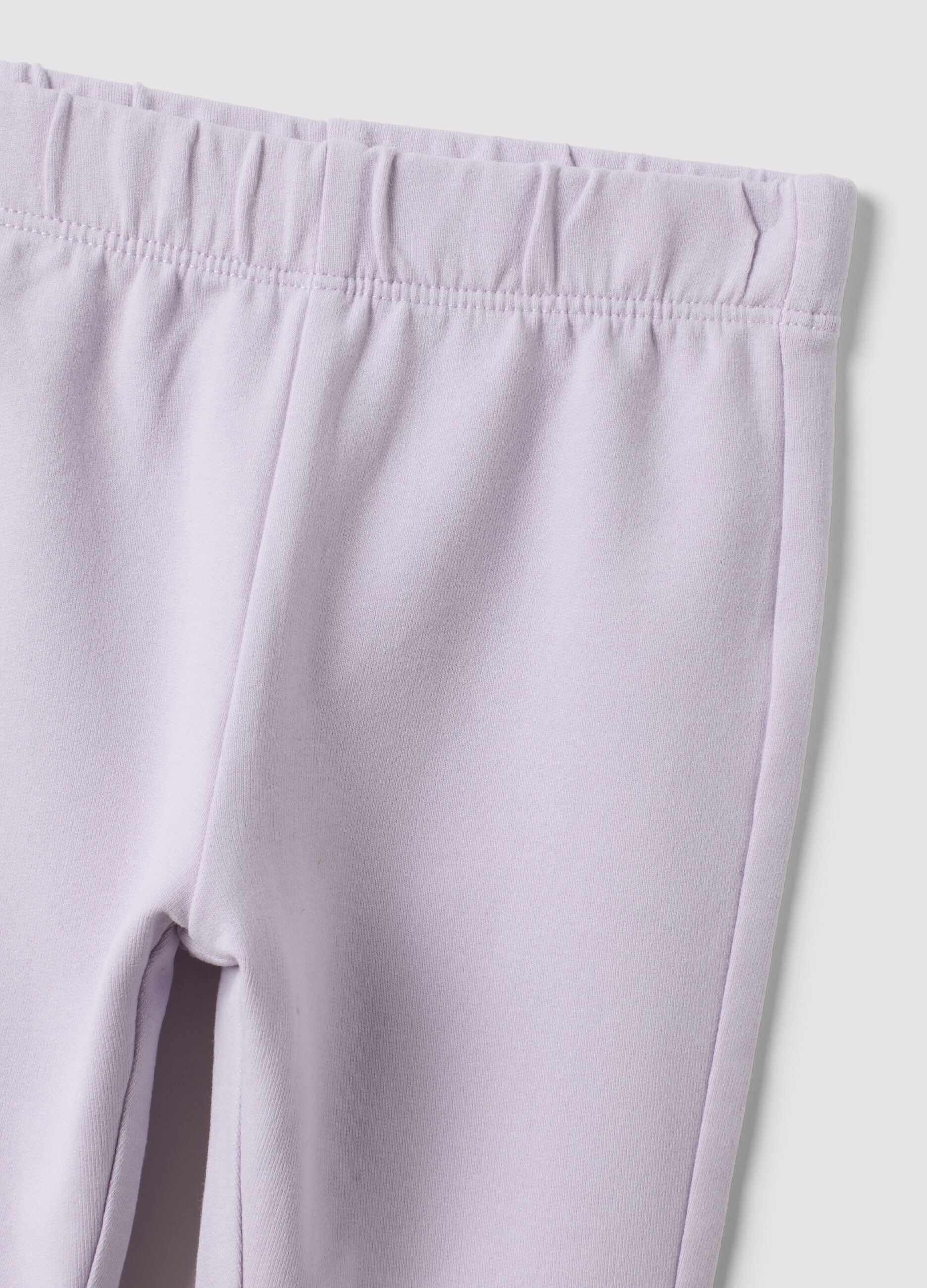 Pink pure cotton set with crew-neck sweatshirt