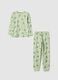 Children's regular fit green pure cotton pyjamas with prints_0