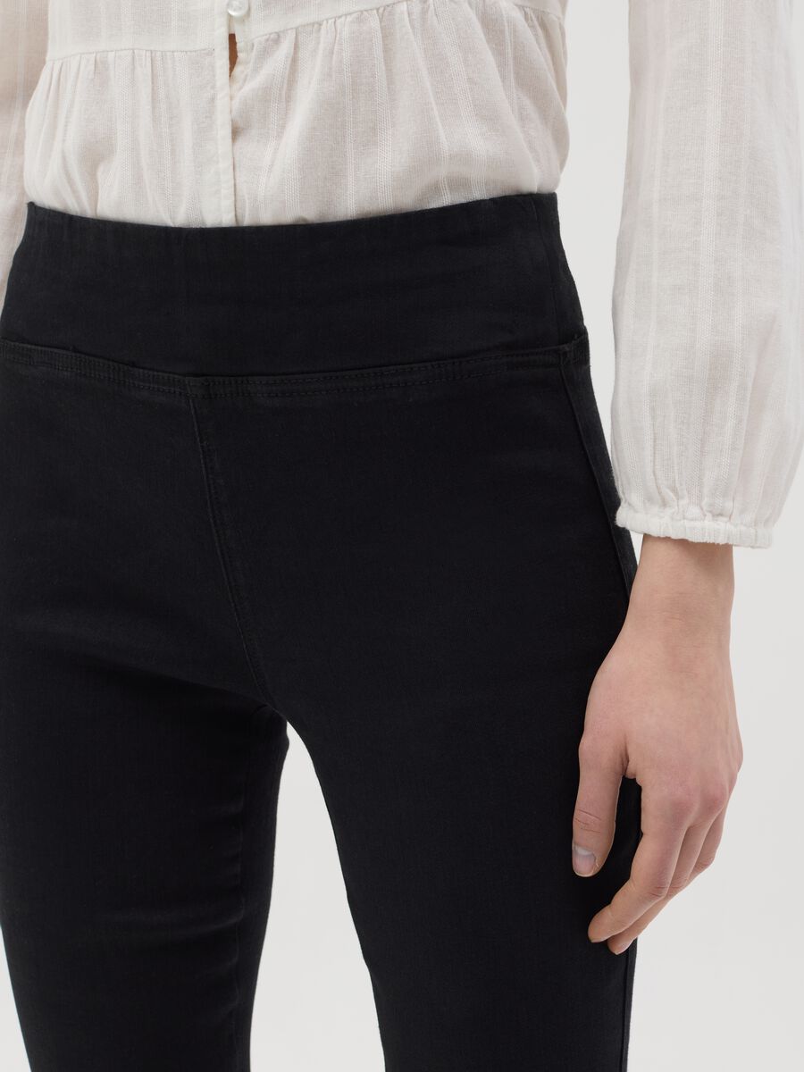 Black flare-fit jeggings_3