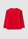 Children's red oversized cotton T-shirt with print_1