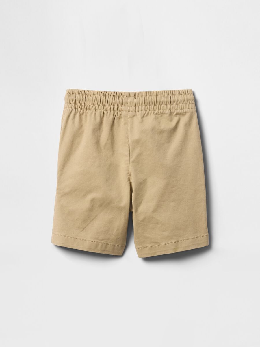 Stretch cotton Bermuda shorts with drawstring_1