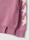 Pink cotton-blend jumper with jacquard stars for girls_2