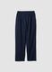 Blue stretch cotton trousers_4