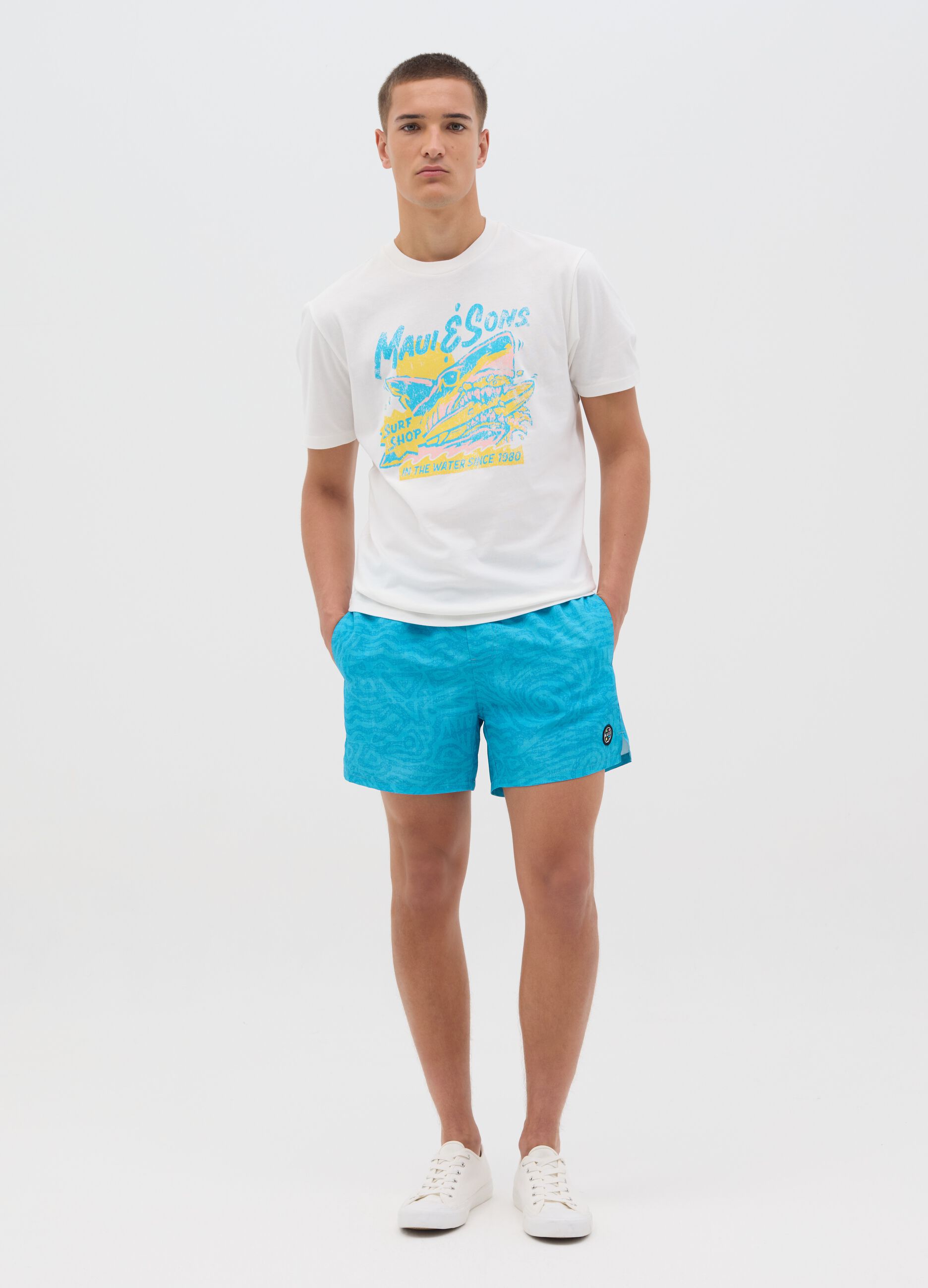 Men's Regular Fit Light Blue Boxers