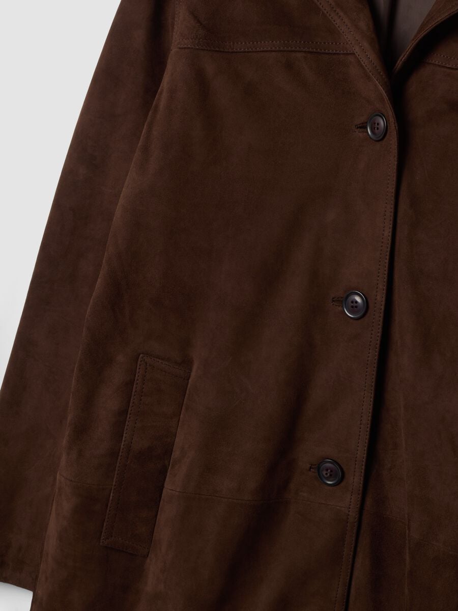Cappotto marrone lungo in vera pelle regular fit_1