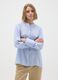 Camicia azzurra a maniche lunghe con collo coreano_1