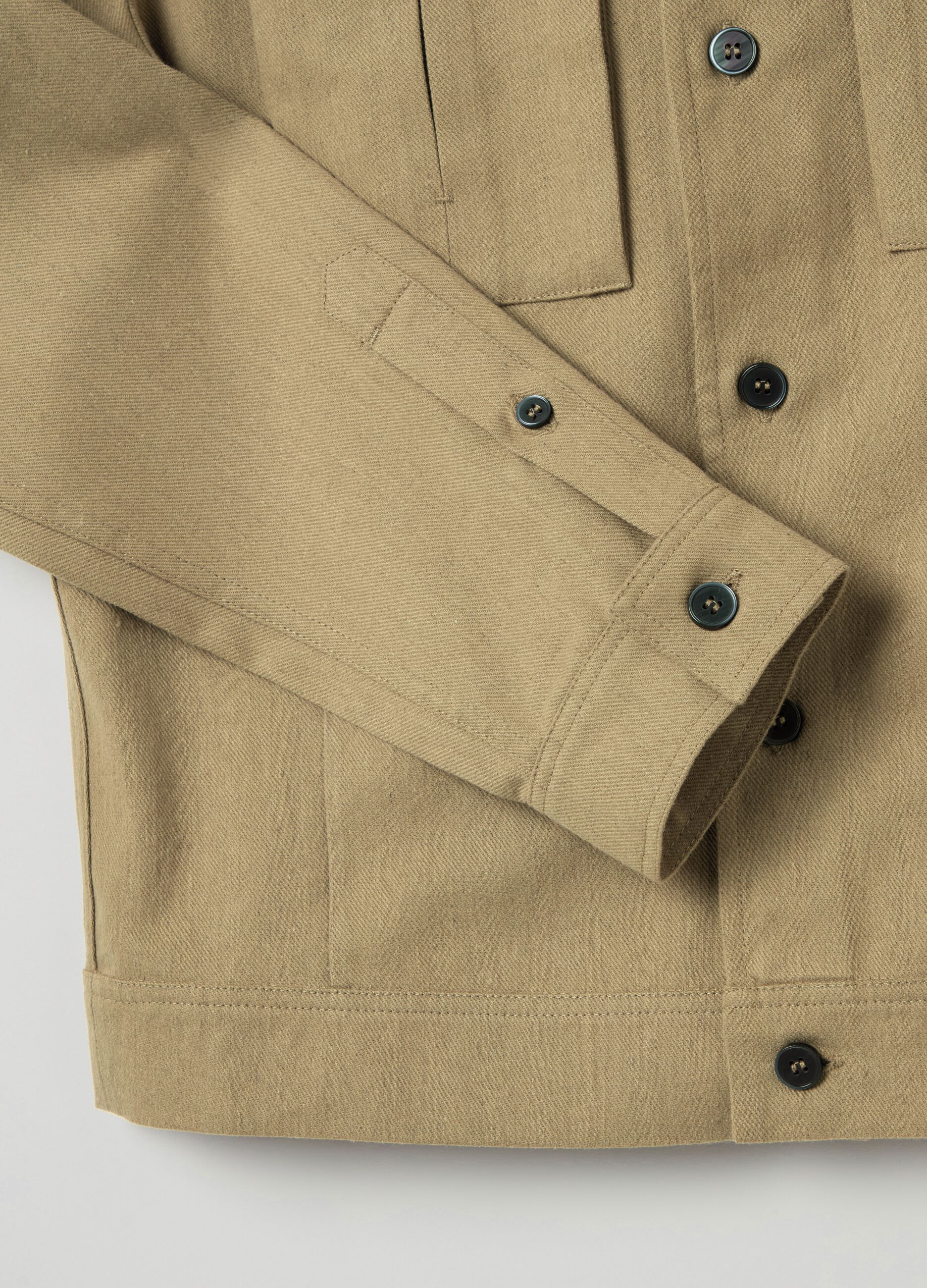 Shacket in linen and cotton twill