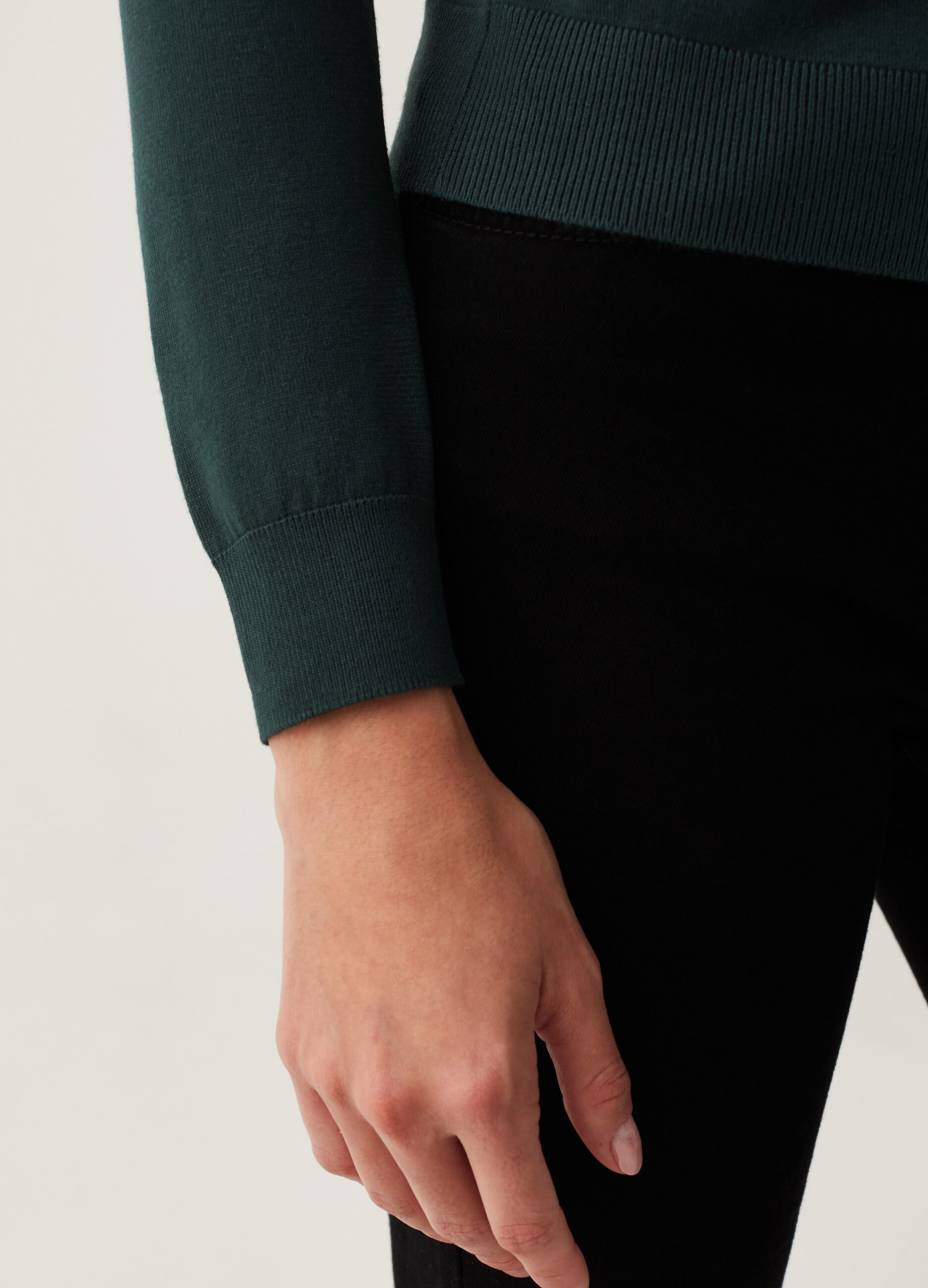 Cardigan girocollo tinta unita_3