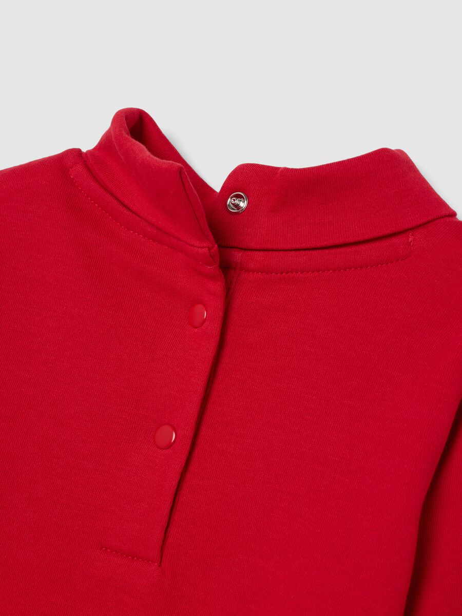 Red long-sleeve shirt for girls in pure cotton regular fit_2