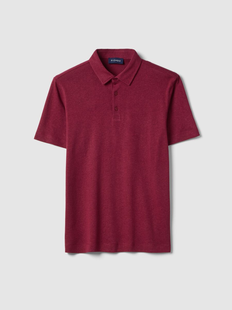 Polo in misto lino e cotone rossa regular fit_4