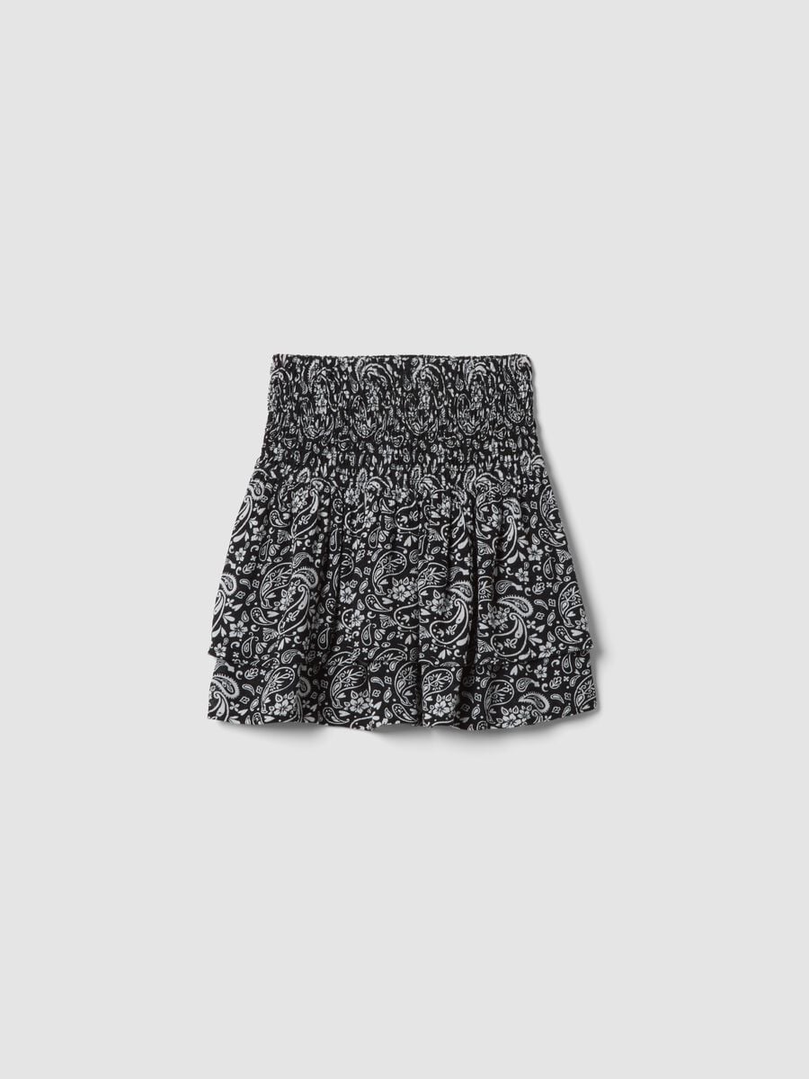 Girls&rsquo; multicolour pure-viscose mini skirt with paisley print_3