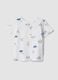 White organic cotton boys&rsquo; T-shirt with car print_0