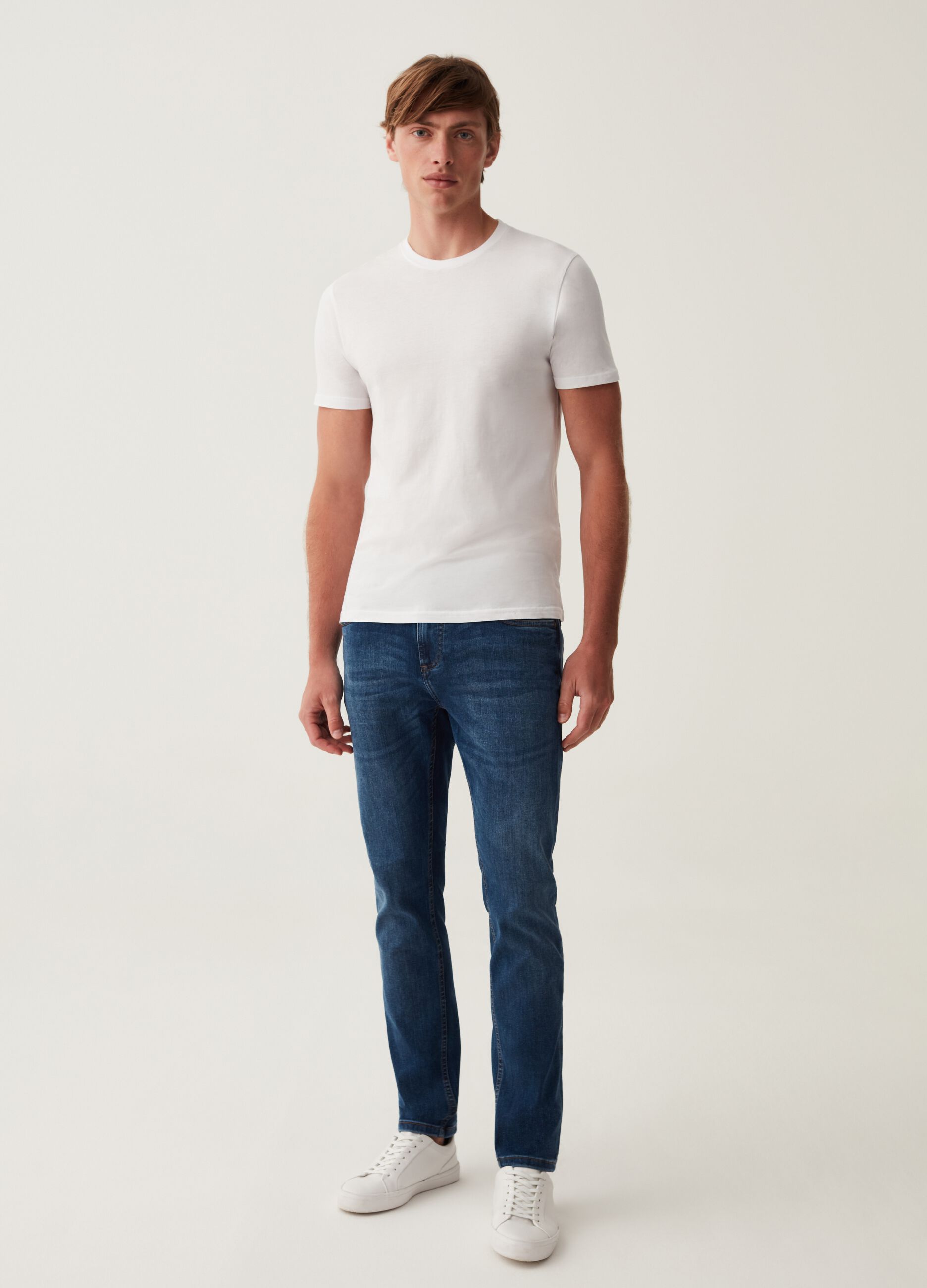 Jeans skinny fit acid wash cinque tasche_0