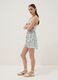 White floral mini dress in pure viscose_1
