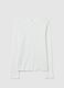 White long-sleeve regular fit pure cotton top with rhinestones_4