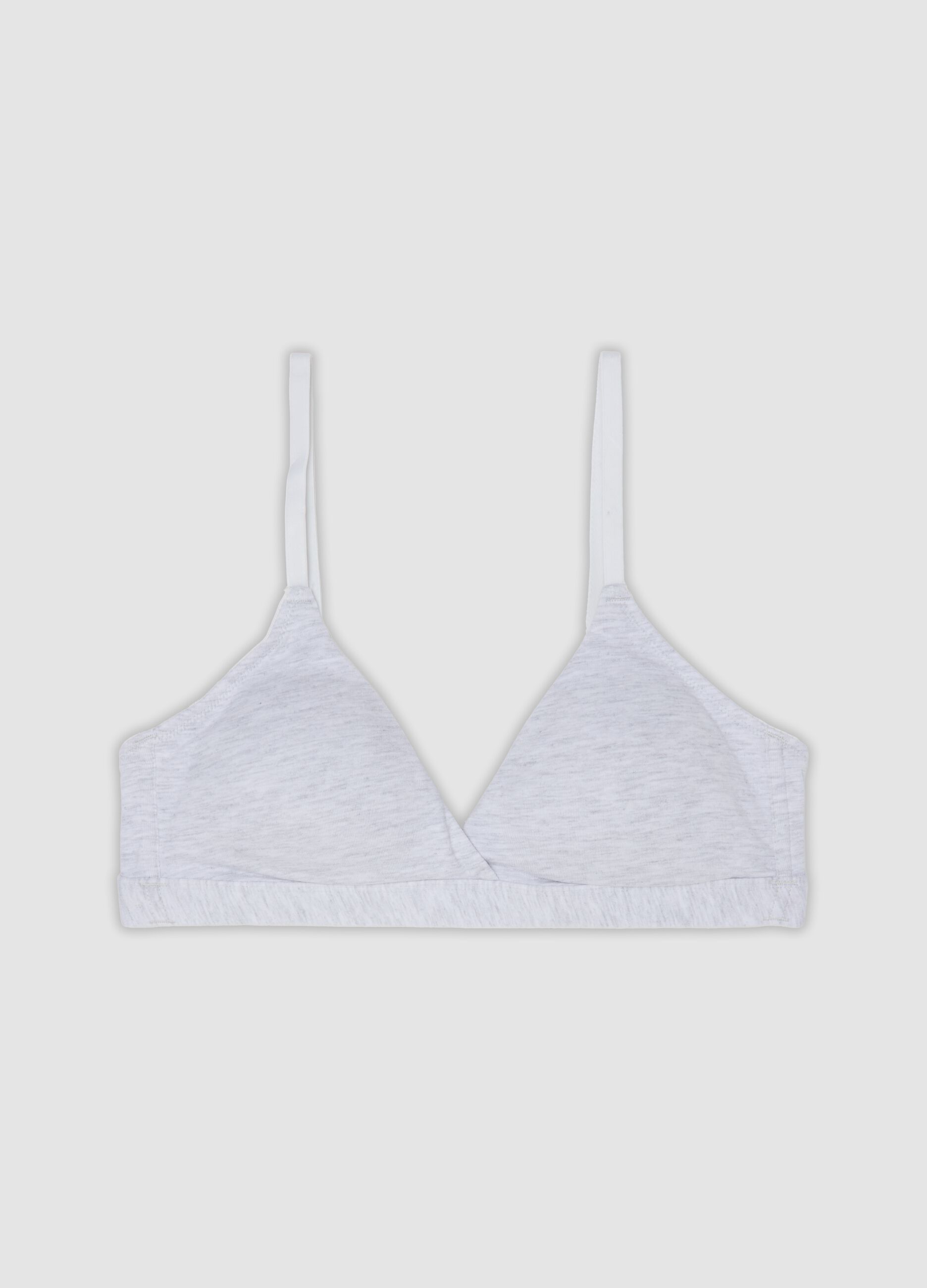 Reggiseno a triangolo grigio in cotone organico e viscosa elasticizzata