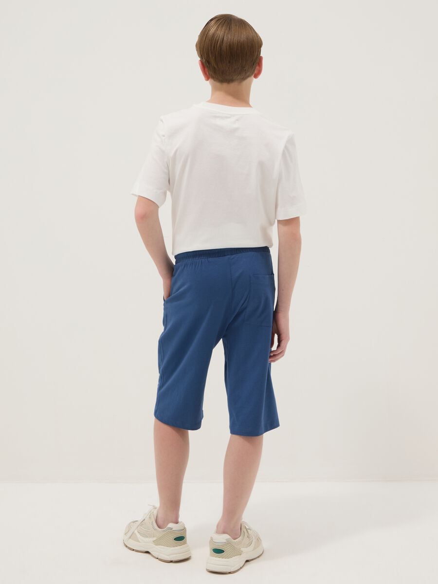 Boys' blue pure cotton regular-fit shorts_1