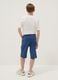 Pantaloni corti in puro cotone blu da ragazzo regular fit_1