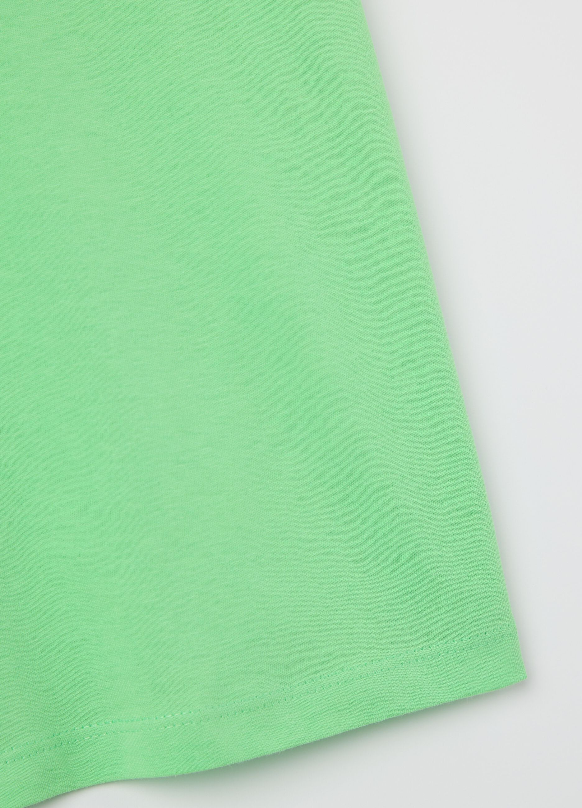 T-shirt da bambina in puro cotone verde regular fit