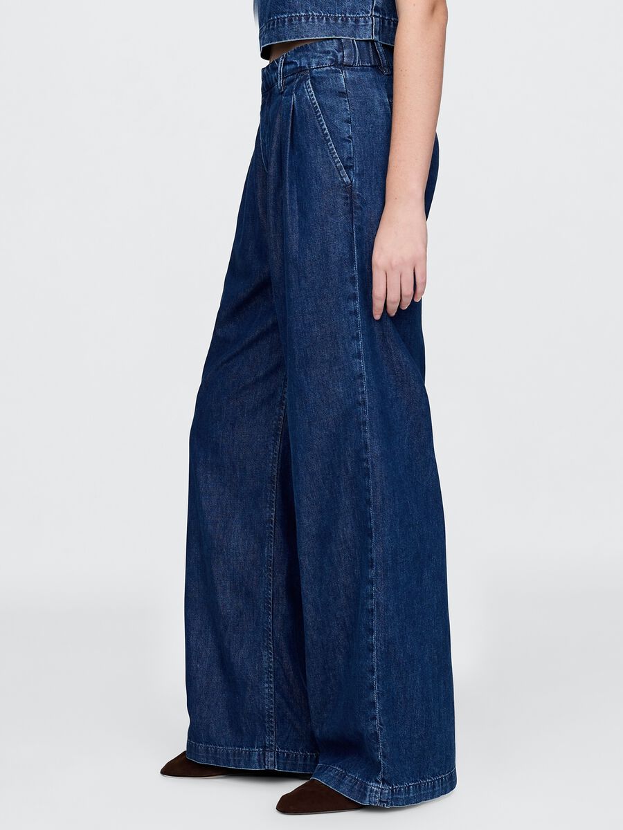Palazzo Trousers in Denim_3