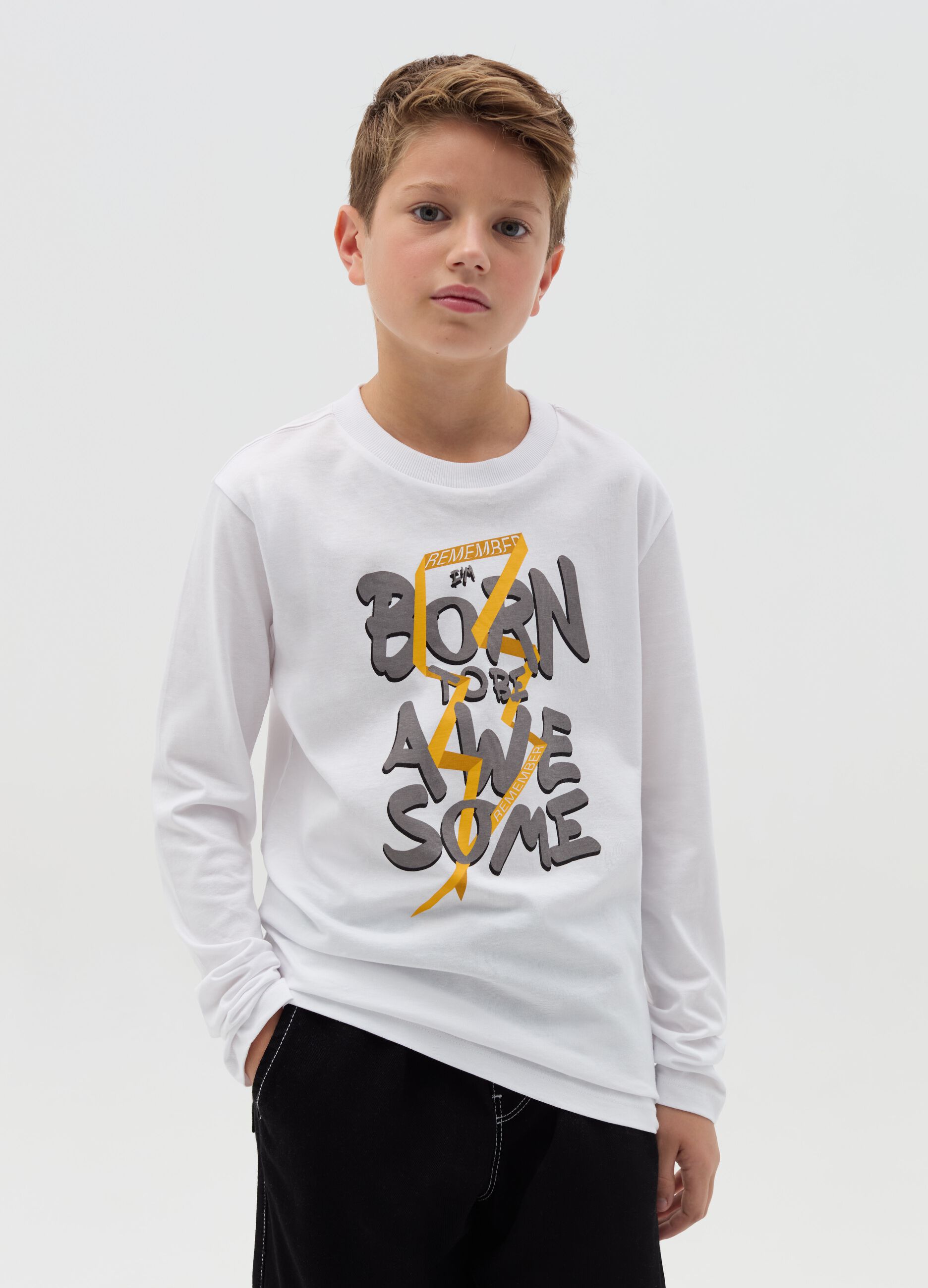 Long-sleeved T-shirt with print