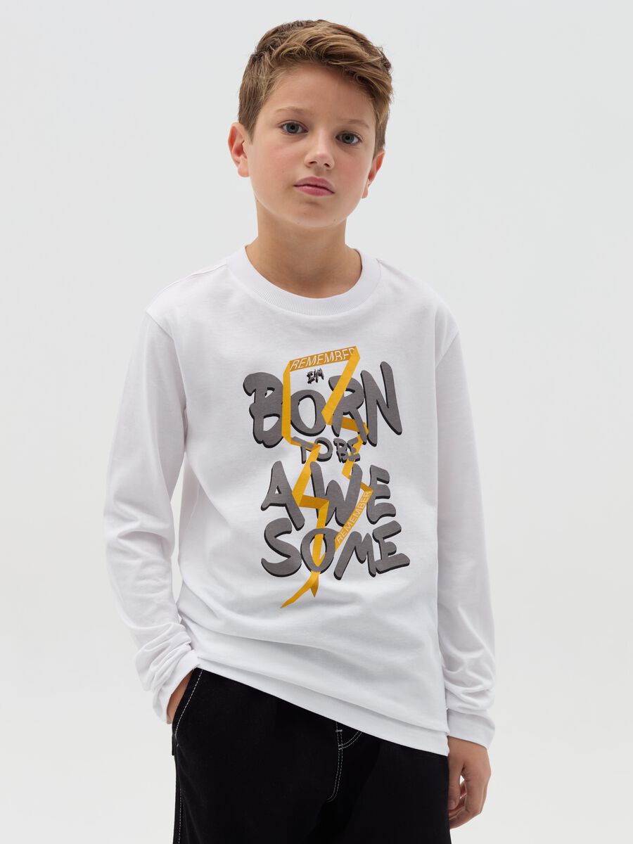 T-shirt con stampa a maniche lunghe_0