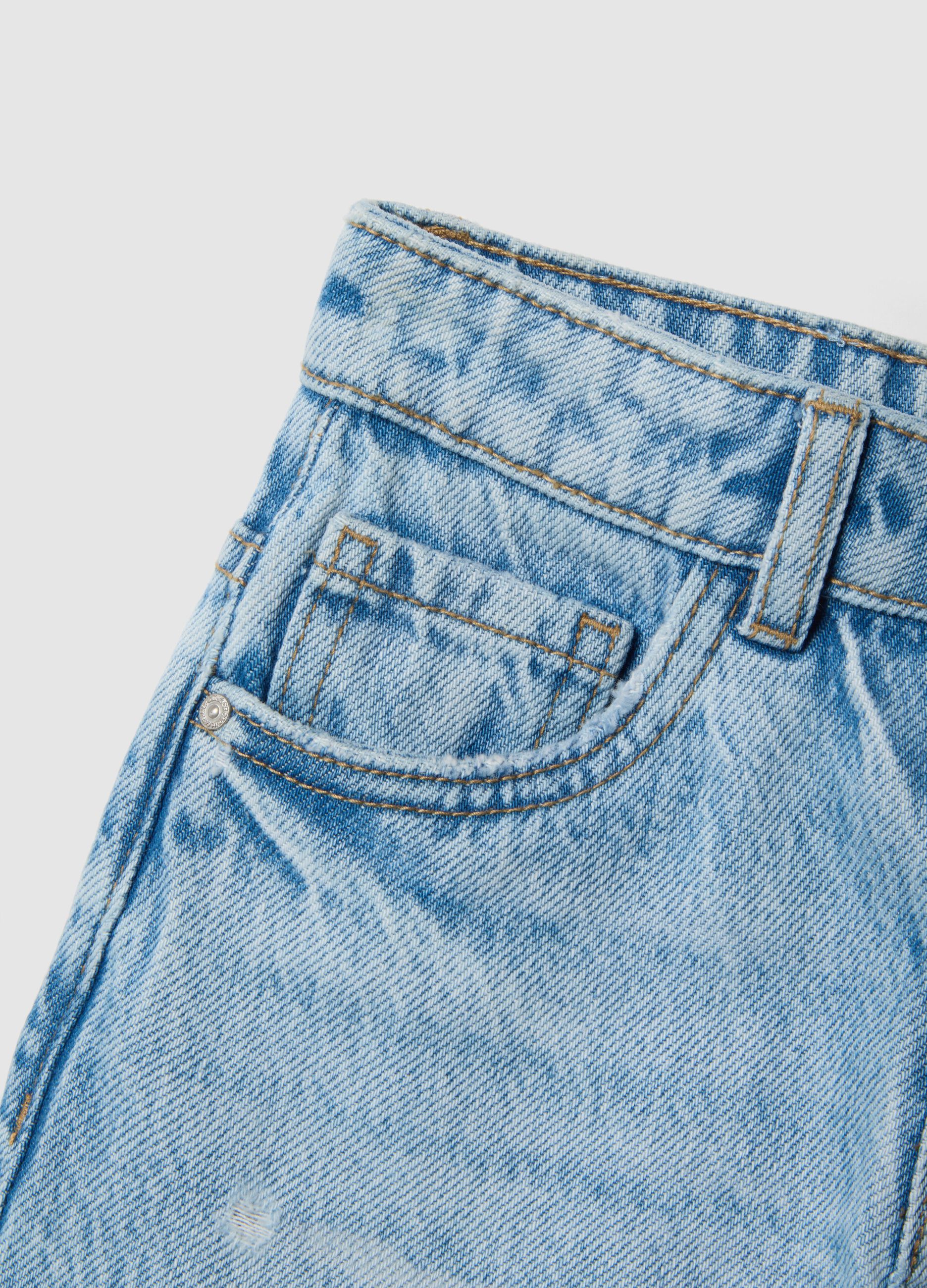 Boys&rsquo; pure cotton denim ripped jeans, comfort fit