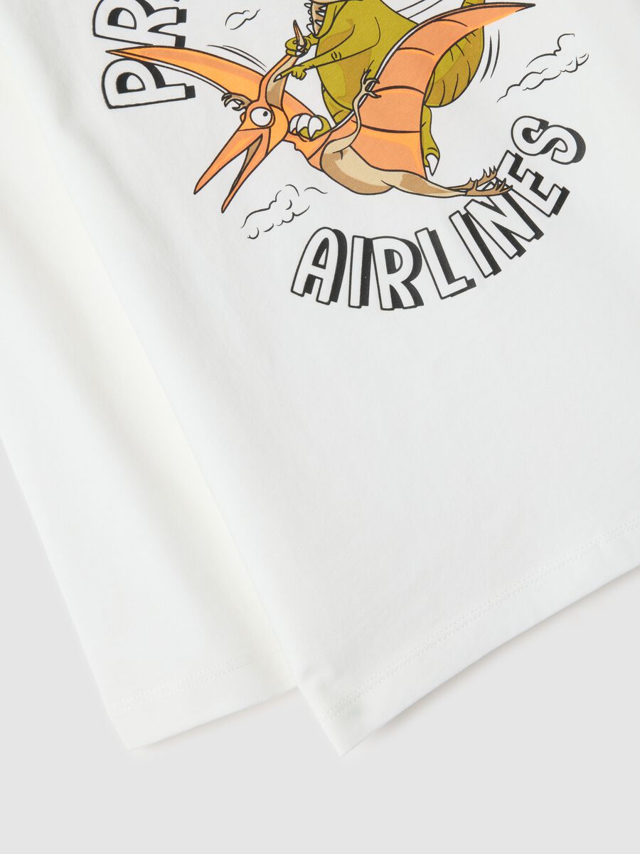 Children's regular fit white pure cotton T-shirt with print_3