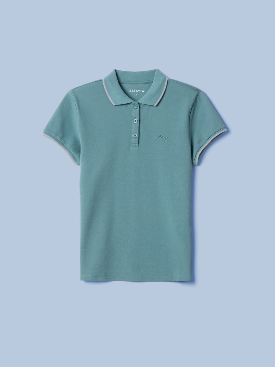 ALTAVIA SAILING green stretch cotton polo shirt_4