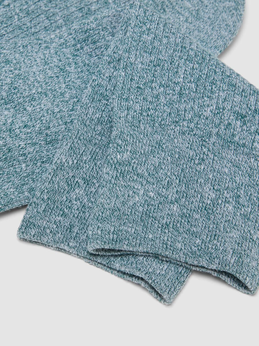 Calze verdi lunghe in misto in cotone e lino elasticizzato_2