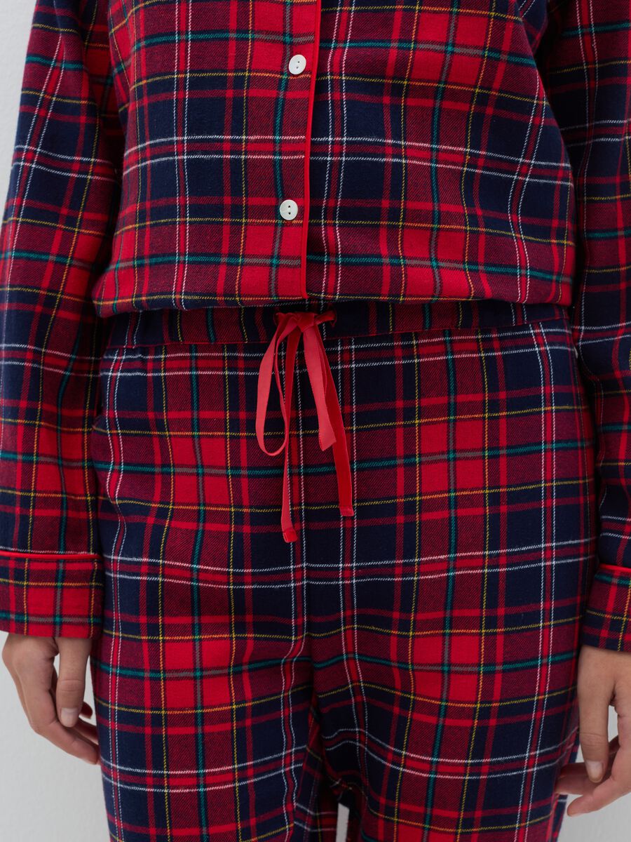 Long flannel pyjamas with tartan pattern_3