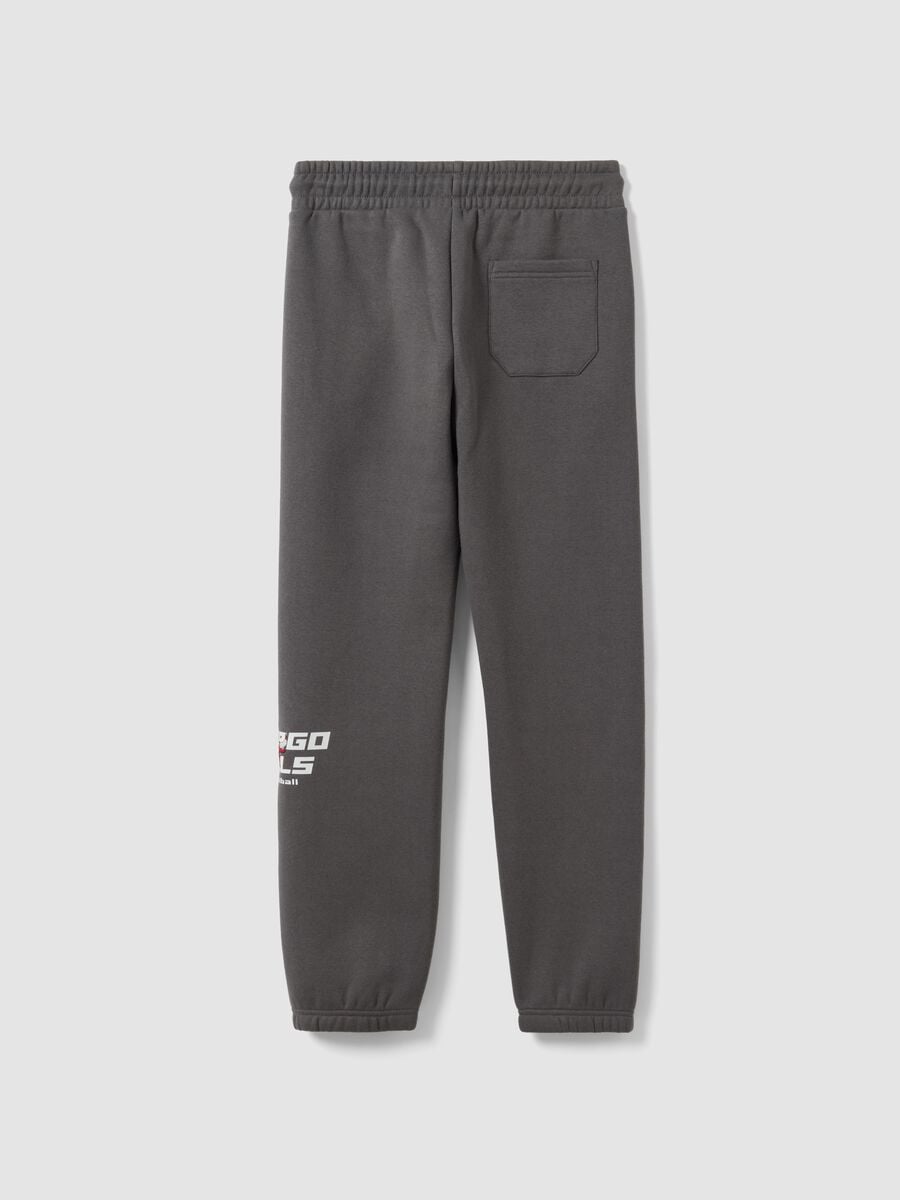 Grey cotton-blend track trousers with Chicago Bulls print_5