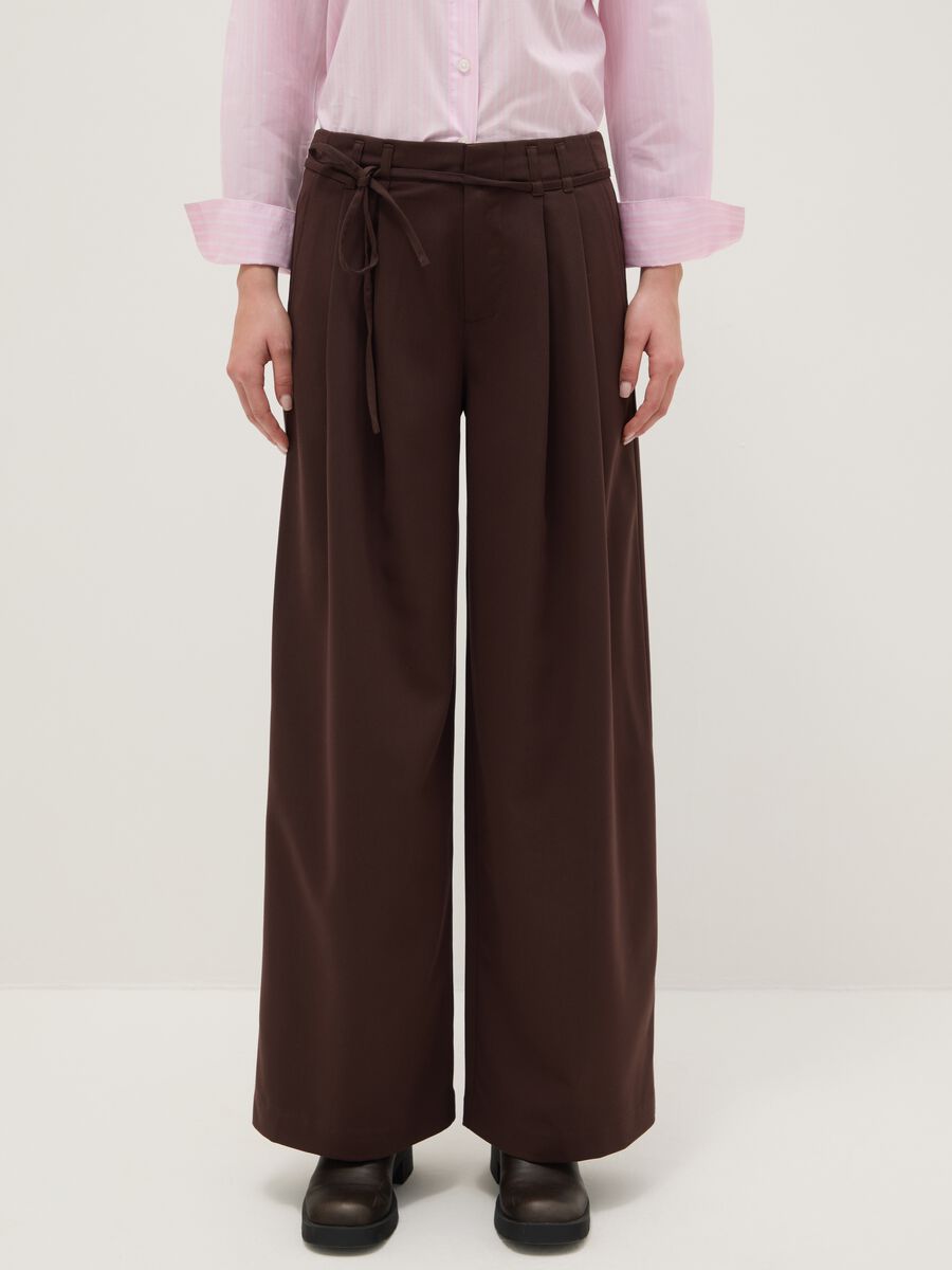 Brown Wide Leg Trousers_1