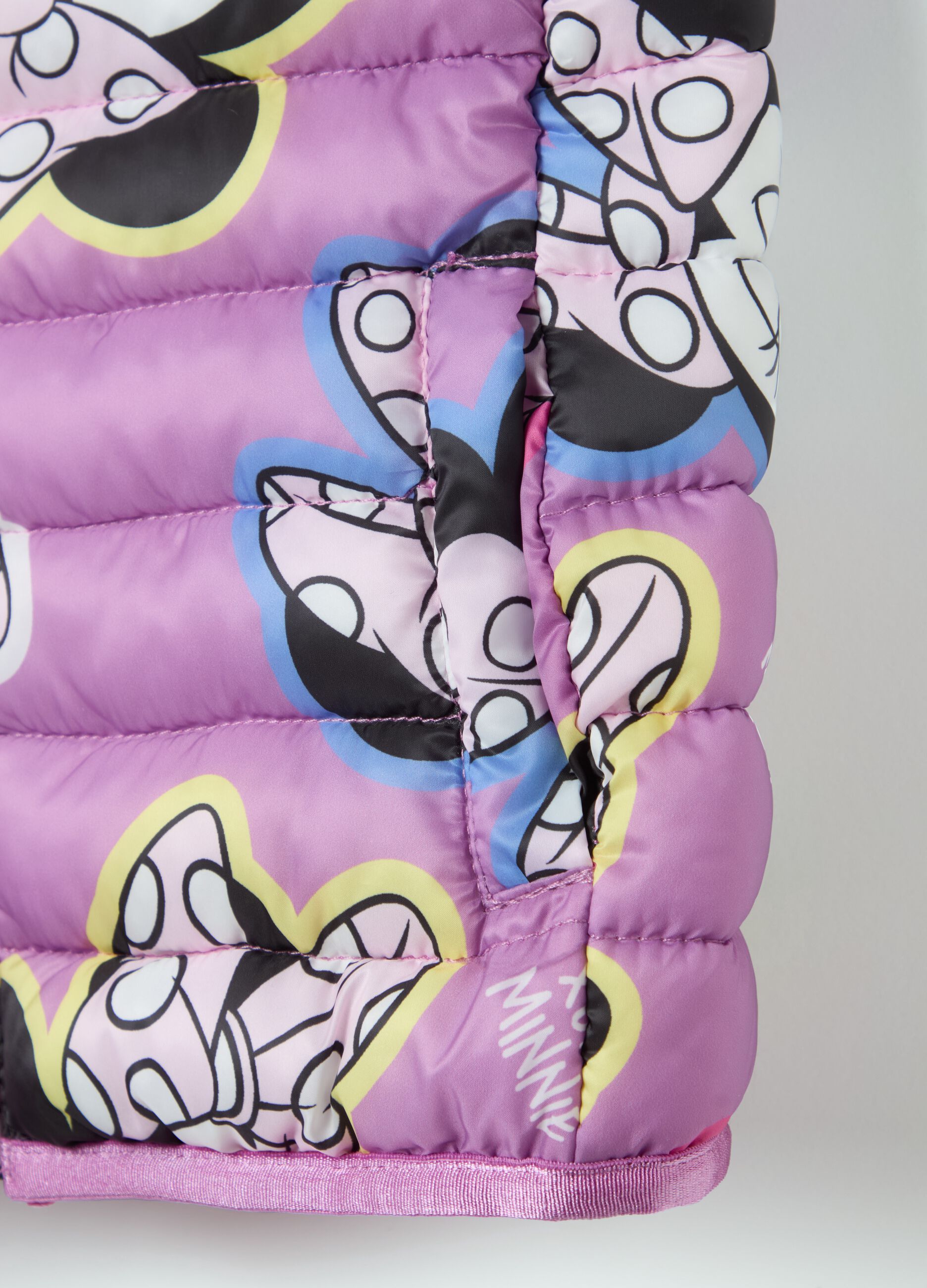 Ultralight gilet with Minnie Mouse print