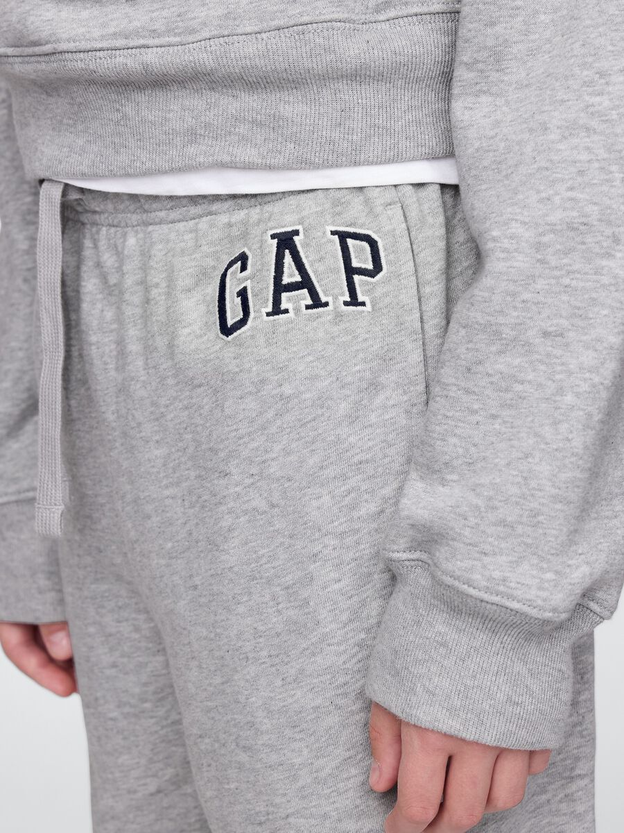 Grey boys' trousers in cotton blend_3