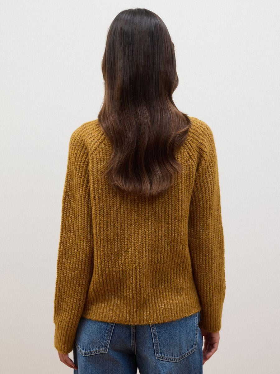 Yellow ribbed stretch wool jumper, regular fit_3