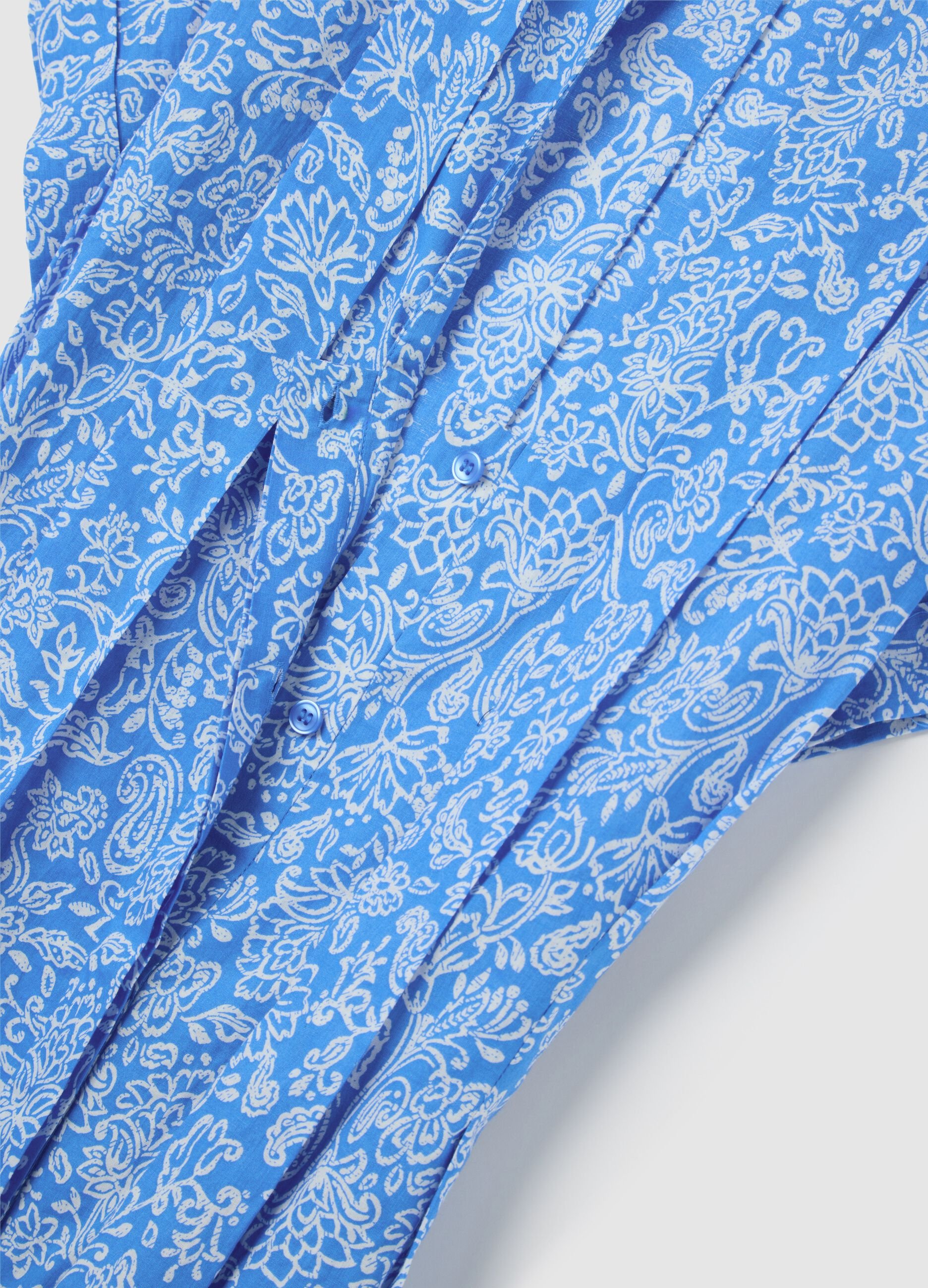 Abito da donna in puro cotone multicolor con stampa floreale