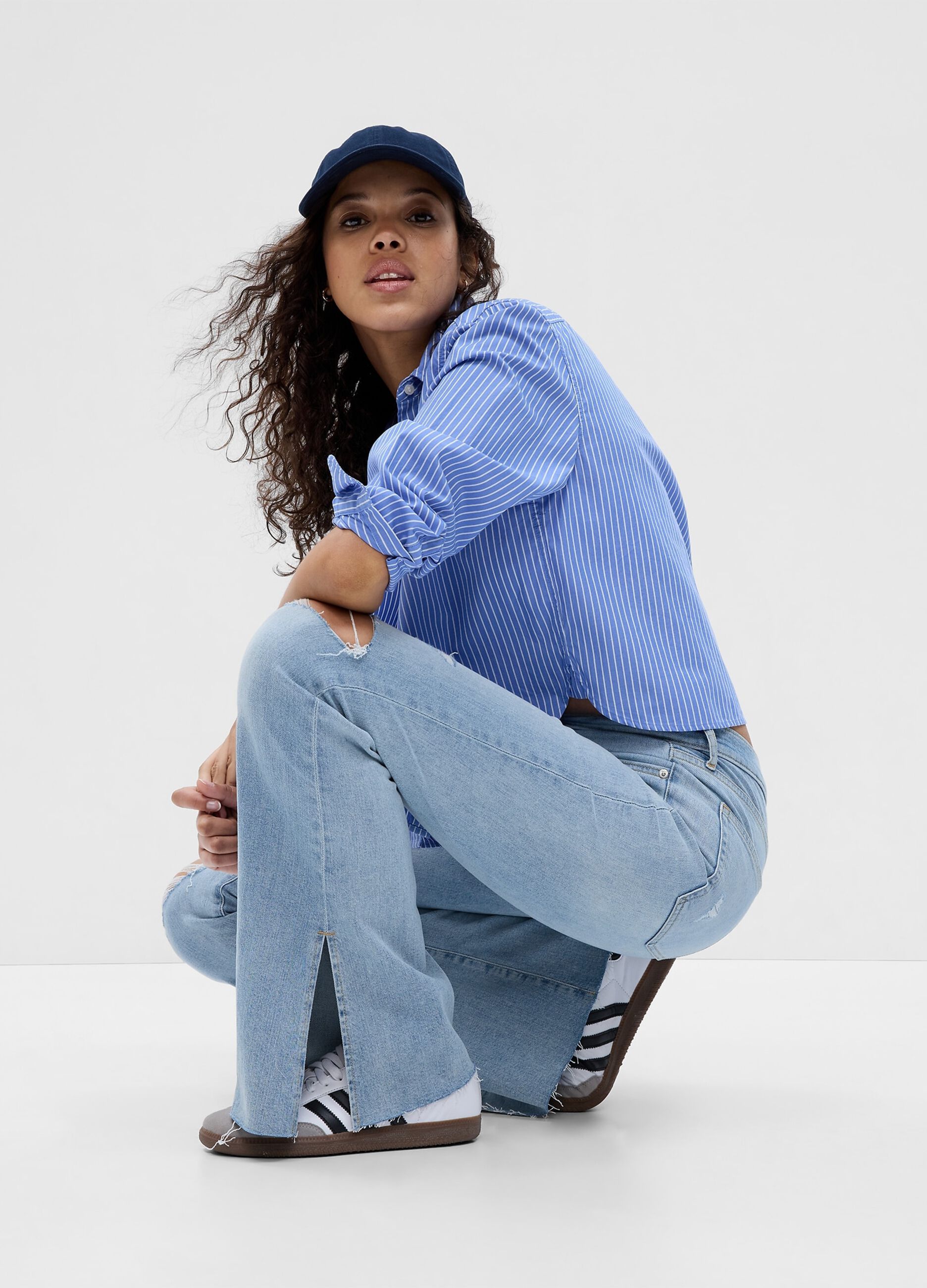 Jeans flare fit con spacchi_0