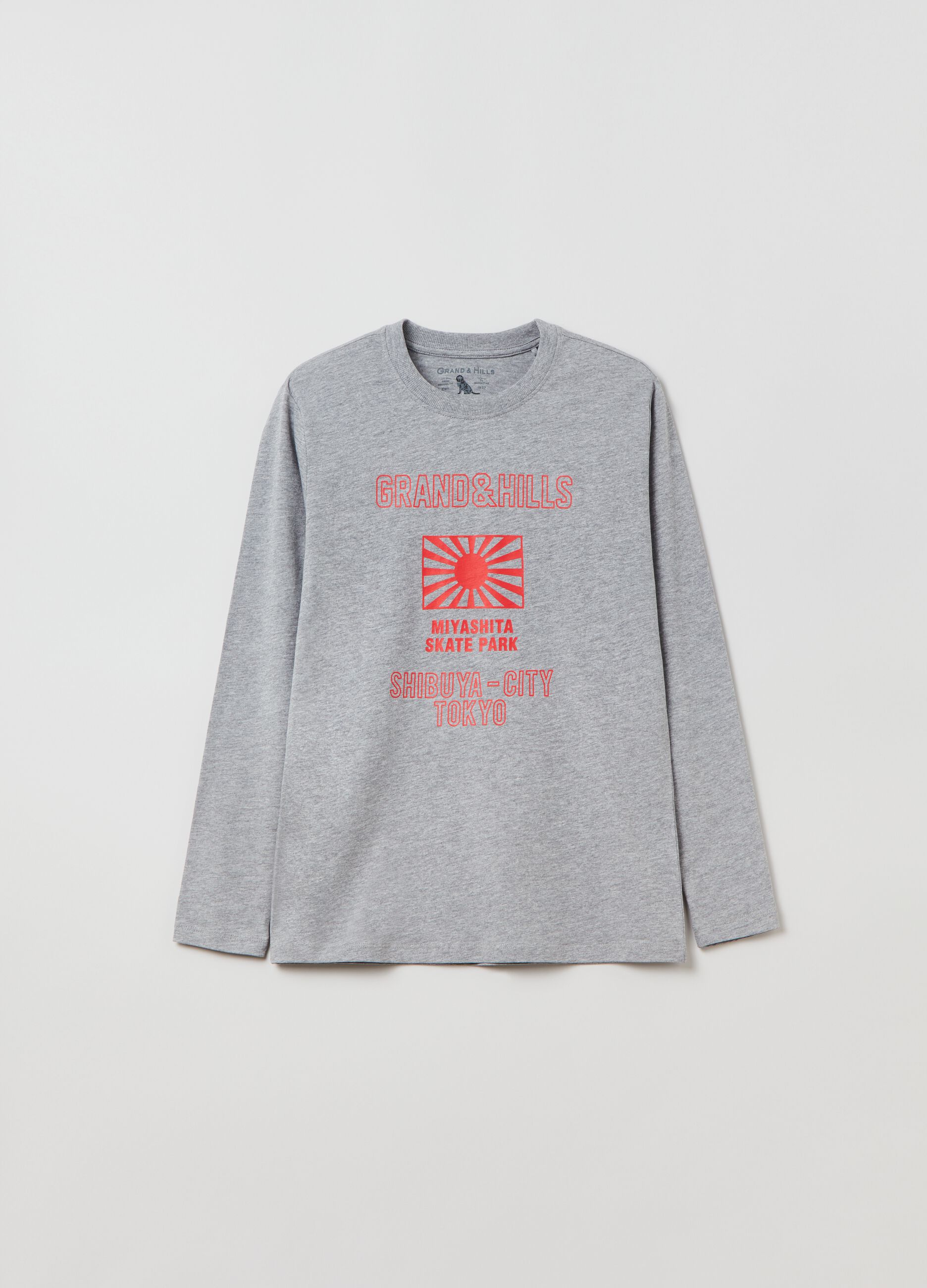 T-shirt with logo print and long sleeves